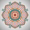 Ornamental round colorful geometric pattern in