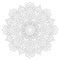 Ornamental round doodle flower of extra thin lines isolated