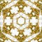 Ornamental round lace pattern, golden embroidery hexagonal origami mandala