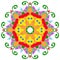 Ornamental round organic pattern, circle colorful mandala