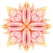 Ornamental summer Mandala. Poster ornament pattern. Interior mandala print in orange bright color. Bright Logo for