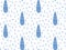Ornamental water drops seamless pattern on white background for shower curtain. Doodle style vector illustration