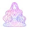 Ornamental woman in a yoga pose Vector illustration in ethnic, boho styles.