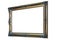 Ornamental wooden gold frame hanged on wood wall