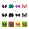 Ornamentals, frippery, finery and other web icon in cartoon,black,flat style.Bow, ribbon, decoration, icons in set