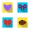 Ornamentals, frippery, finery and other web icon in flat style.Bow, ribbon, decoration, icons in set collection.