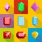 Ornamentation icons set, flat style