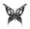 Ornamented abstract silhouette butterfly