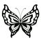 Ornamented abstract silhouette butterfly