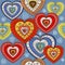 Ornamented color hearts