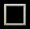 Ornamented white wood empty picture frame Isolated on black back