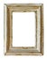 Ornamented white wood empty picture frame Isolated on white back
