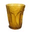 Ornate amber glass vase