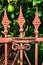 Ornate antique Victorian iron metal garden fence