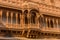 Ornate balconies adorn the Junagarh Fort in Bikaner, Rajasthan, India