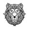Ornate bear face, sketch for your design