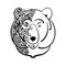 Ornate bear face, sketch for your design