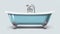 Ornate Blue Bathtub With Classic Tattoo Motifs And Metallic Finish