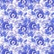 Ornate blue and white floral seamless pattern