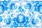 Ornate blue and white floral vector pattern