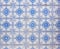 Ornate bright blue colored portugese tile texture