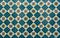 Ornate brightly colored portugese tile texture in blue, green and yellow