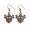 Ornate Bronze Crown Dangle Earrings - Sharp Lines And High Detail