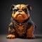 Ornate Bulldog Figurine With Chains - Detailed Character Design