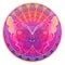 Ornate butterfly over colorful round mandala pattern. Ethnic pat
