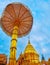 Ornate chatra umbrella in Wat Phra That Doi Suthep temple, Chiang Mai, Thailand