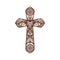 Ornate christian cross on white