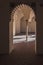 Ornate columns Alcazaba, Malaga, Spain