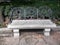 Ornate concrete park bench