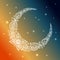 Ornate crescent moon for the ramadan greeting card