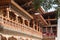 Ornate decoration inside Buddhist monastery / fort Dzong in Punhaka, Bhutan