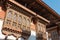 Ornate decoration inside Buddhist monastery / fort Dzong in Punhaka, Bhutan