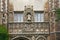 Ornate decorations above entrance gate of Cambridge University