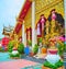 Ornate decorations of Viharn Luang, Wat Phra That Hariphunchai Temple, Lamphun, Thailand