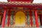 Ornate door and facade of chinese temple