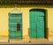 Ornate door in old town of Trinidad listed on UNESCO World Heritage List, colonial architecture.