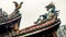 Ornate dragon sculpture at a Chinese Buddhist temple