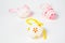 Ornate eggshells with ribbon - hand made easter decoration