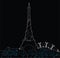 Ornate Eiffel Tower Silhouette vector illustration