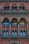 Ornate exterior of St. Pancras Renaissance five-star luxury hotel in St. Pancras international railway station, London, UK