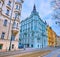 Ornate facade of the building, Masaryk Embankment, Prague, Czech Republic