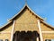 Ornate facade of Thai Buddhist temple.