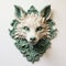 Ornate Fox Head: Neo-plasticism Inspired Rococo Wall Art