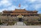 Ornate gate at the entrance to the central path bridge leading to the Imperial Palace, Citidel, Hue, Vietnam