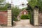 Ornate gates to Malmesbury House. Salisbury, Wilshire, England