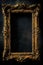 Ornate golden baroque frame on dark backdrop, perfect for classical art displays, vintage decor, sophisticated design